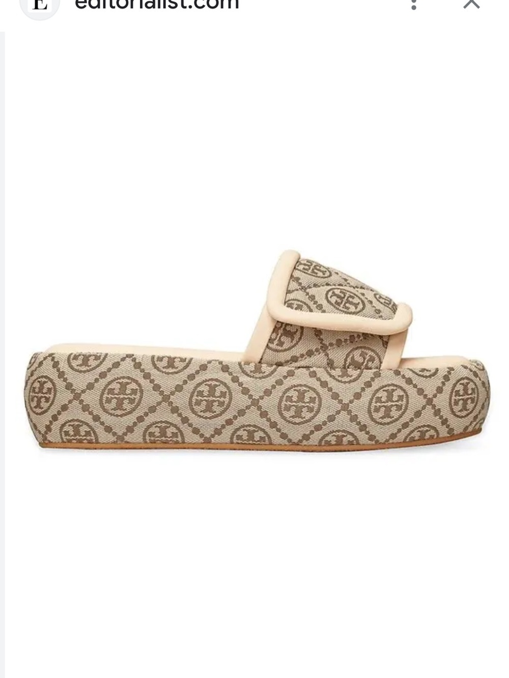 NIB $328 Tory Burch T-Monogram Bubble Slide in Hazel Jacquard Size 9 - Picture 2 of 16